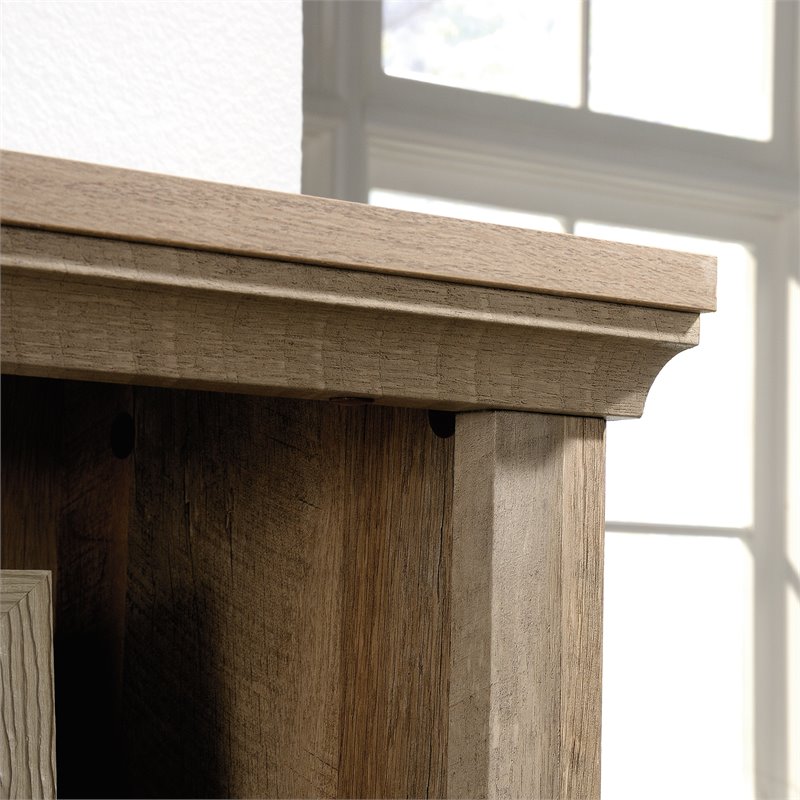 sauder select engineered wood 3-shelf bookcase in lintel oak