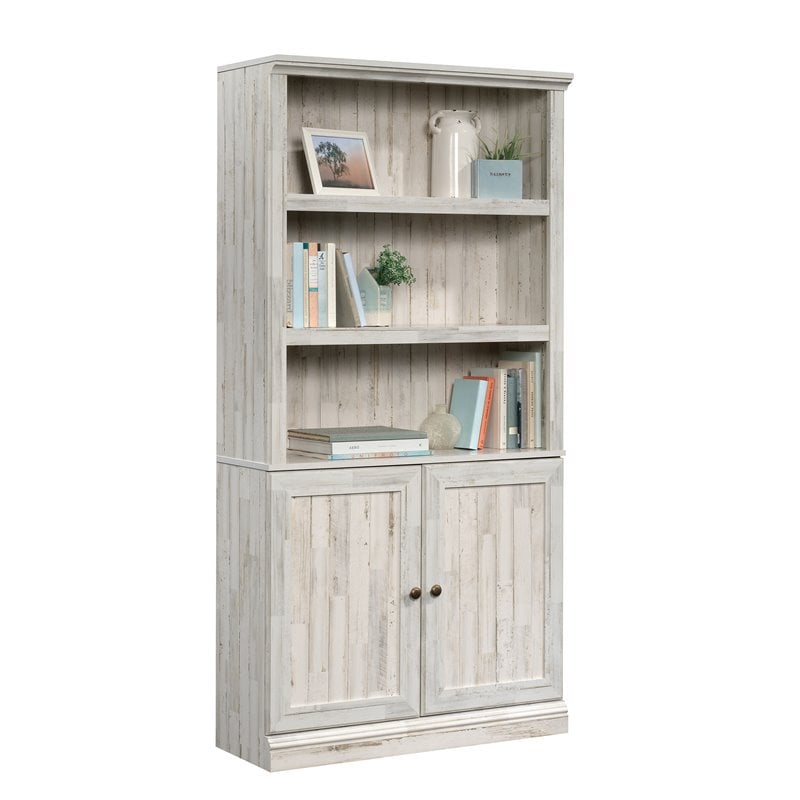 Sauder Select Engineered Wood 3-Shelf Bookcase in White Plank
