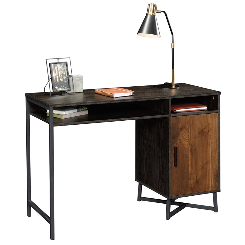 Sauder Canton Lane 45" Wide Writing Desk in Grand Walnut and Black