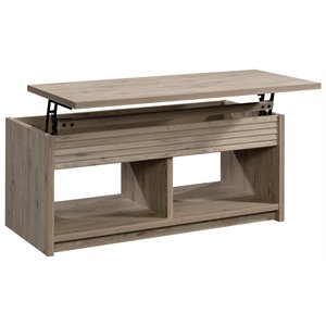 sauder harvey park engineered wood and metal lift-top coffee table in laurel oak