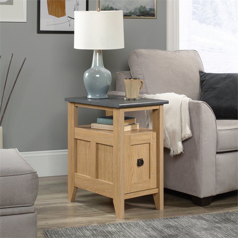 Sauder August Hill Engineered Wood End Table in Dover Oak 
