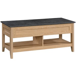 sauder august hill engineered wood lift-top coffee table in dover oak