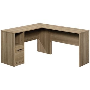 sauder beginnings engineered wood l-shaped desk in summer oak