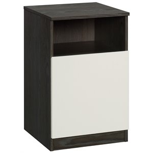 sauder hudson court engineered wood nightstand in charcoal ash with pearl oak