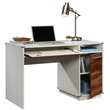 Sauder Vista Key Engineered Wood Single Pedestal Computer Desk in Pearl Oak