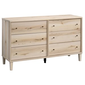 sauder willow place engineered wood 6-drawer bedroom dresser in pacific maple