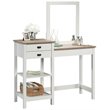 Sauder Cottage Road Engineered Wood Bedroom Vanity in Soft White and Lintel Oak