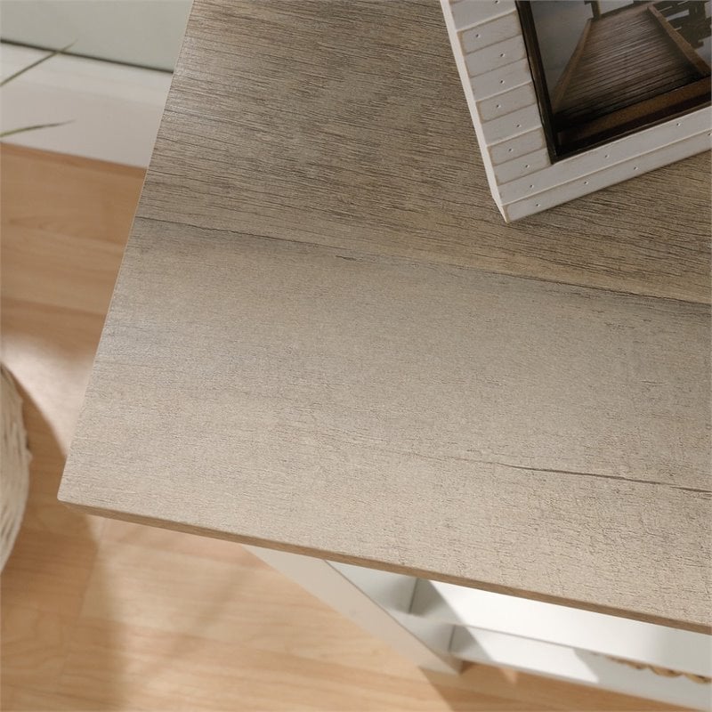 Sauder Cottage Road Engineered Wood Bedroom Vanity in Soft White and Lintel Oak