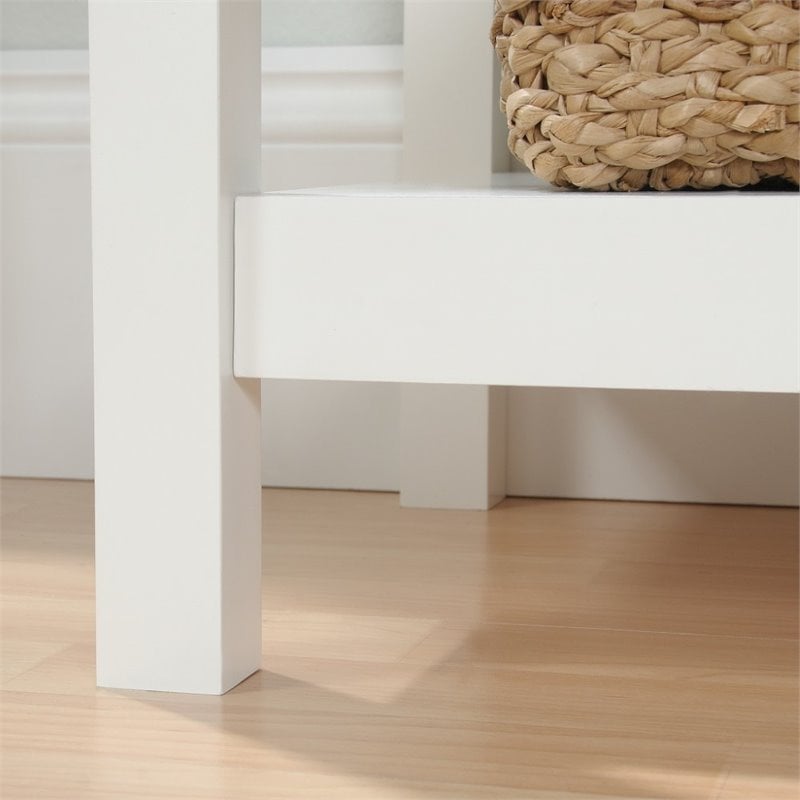 Sauder Cottage Road Engineered Wood Bedroom Vanity in Soft White and Lintel Oak