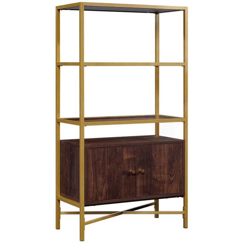 Gold and wood deals bookcase