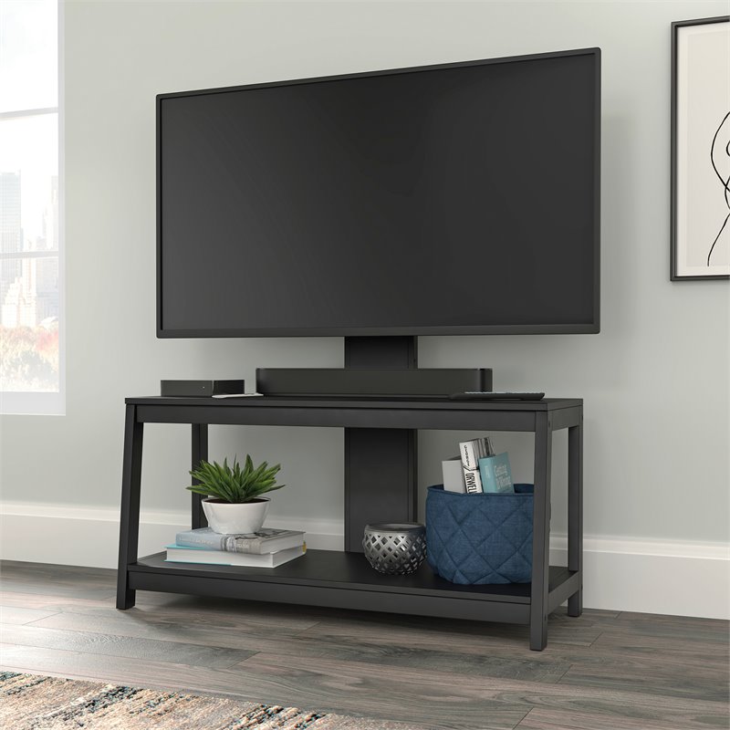 Sauder Beginnings Wooden TV Stand With Mount in Black 426003