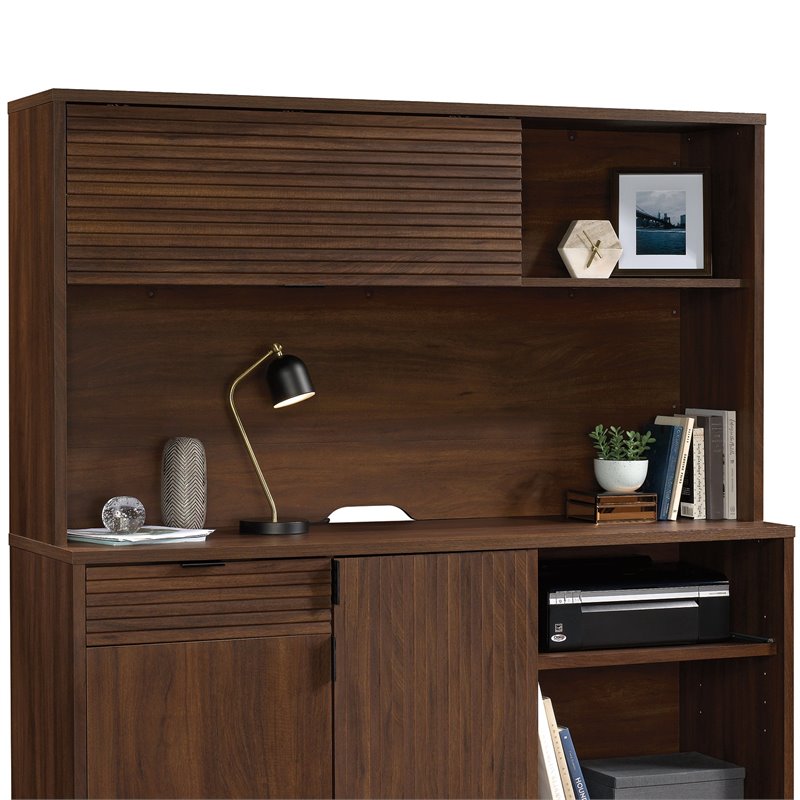 Sauder Englewood Engineered Wood Desk Hutch in Spiced Mahogany