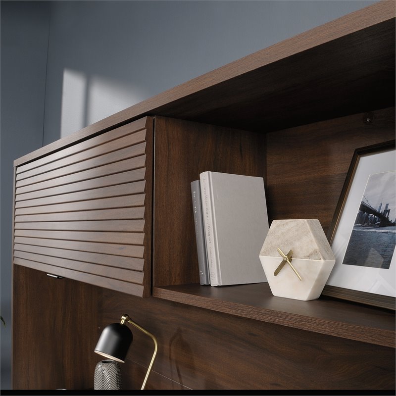 Sauder Englewood Engineered Wood Desk Hutch in Spiced Mahogany