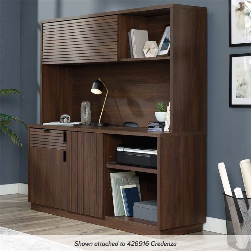 Sauder Englewood Engineered Wood Desk Hutch in Spiced Mahogany