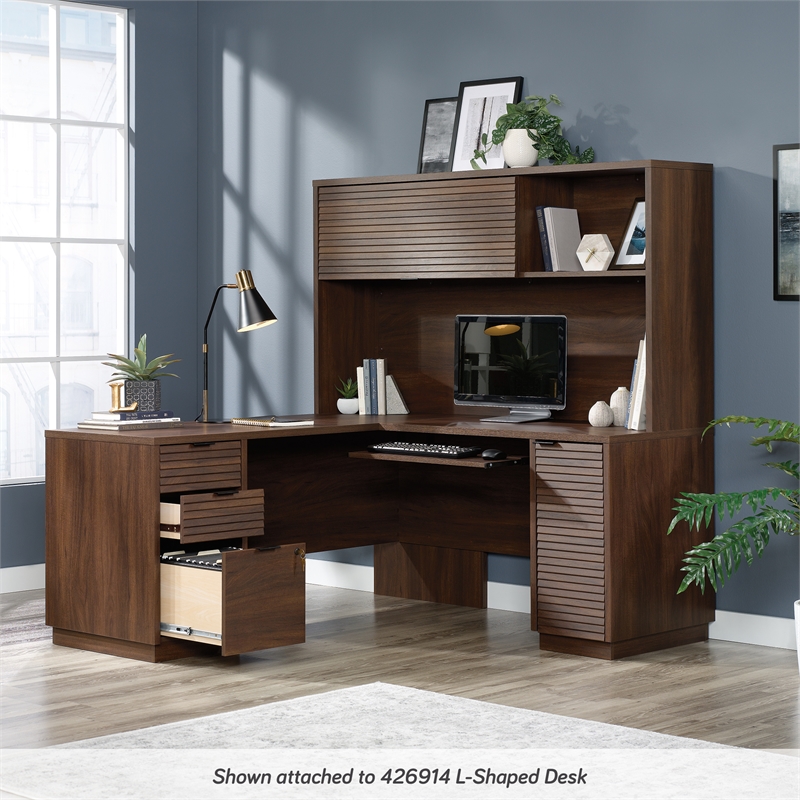 Sauder Englewood Engineered Wood Desk Hutch in Spiced Mahogany