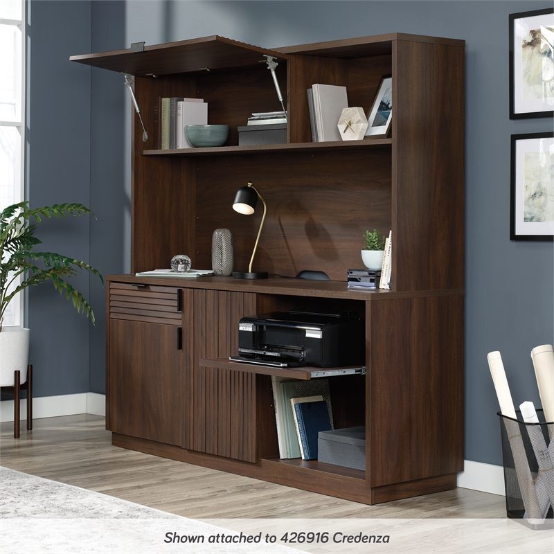 Sauder Englewood Engineered Wood Desk Hutch in Spiced Mahogany