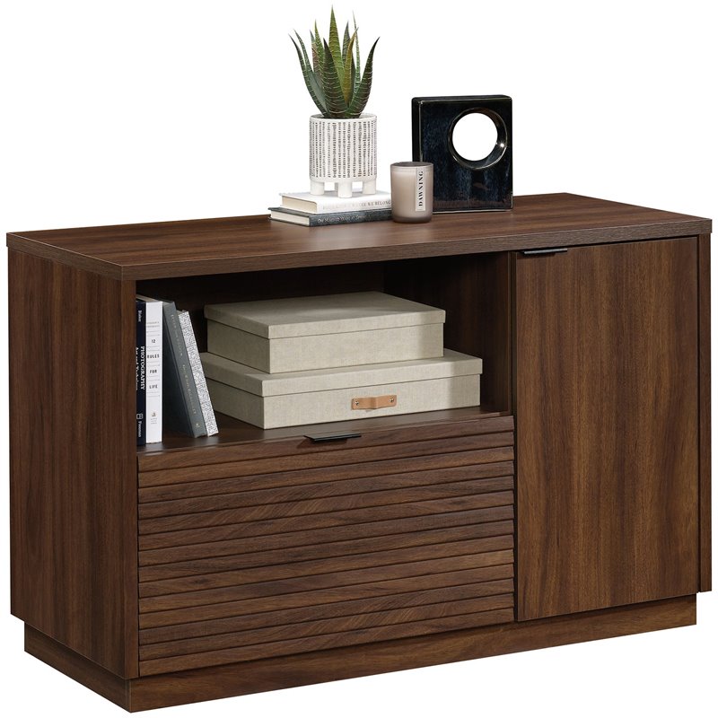 Sauder Englewood Engineered Wood Storage Credenza in Spiced Mahogany