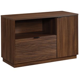 sauder englewood small wooden storage credenza in spiced mahogany