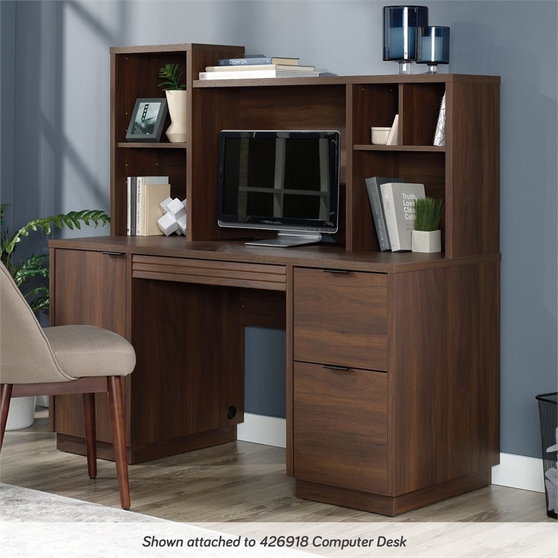 Sauder Englewood Engineered Wood Desk Hutch in Spiced Mahogany