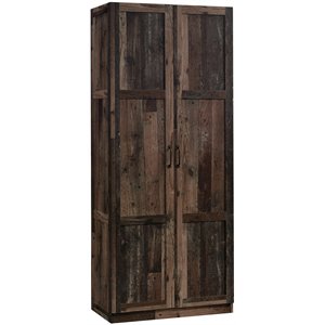 Sauder Select Engineered Wood 2 Door Storage Cabinet in Reclaimed Pine/Brown