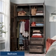 Sauder Select Engineered Wood Wardrobe Armoire in Rustic Reclaimed Pine/Brown