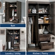 Sauder Select Engineered Wood Wardrobe Armoire in Rustic Reclaimed Pine/Brown