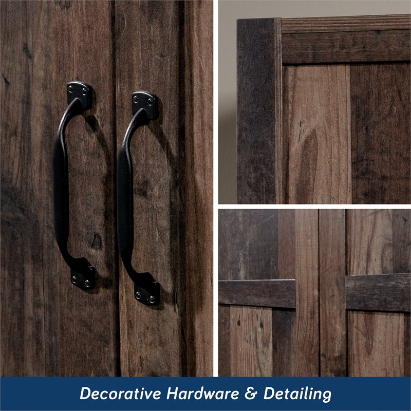 Sauder Select Engineered Wood Wardrobe Armoire in Rustic Reclaimed Pine/Brown