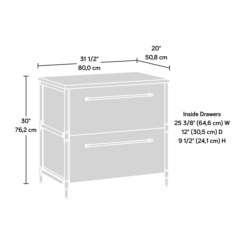 Sauder Iron City Engineered Wood Lateral File Cabinet in Checked Oak