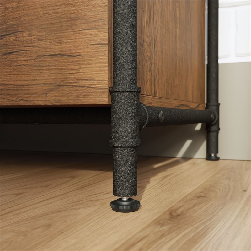 Sauder Iron City Engineered Wood Lateral File Cabinet in Checked Oak