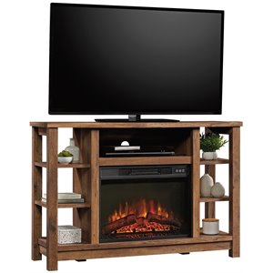 sauder wooden fireplace credenza tv stand