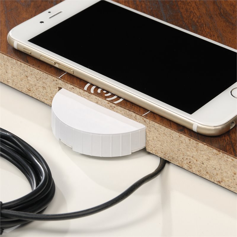 Sauder Hidden Wireless Qi Compatible Charger in Black and White
