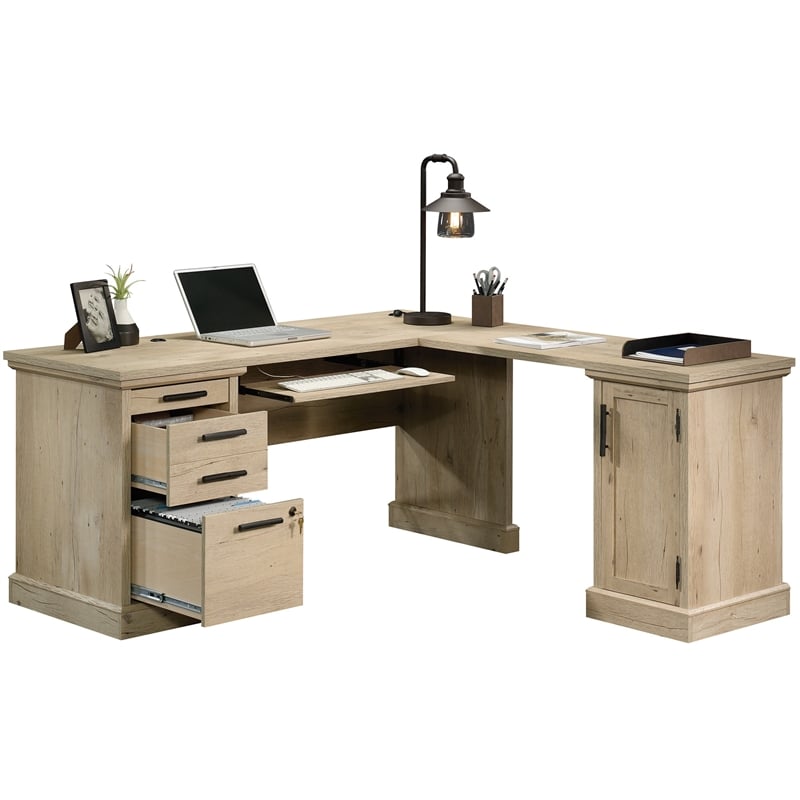 Shop our Prime Oak L-Shaped Desk with Storage by Sauder, 427163