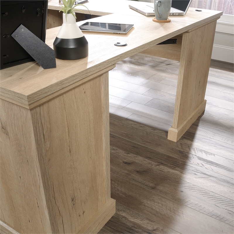 L-Shaped Home Office Desk in Prime Oak