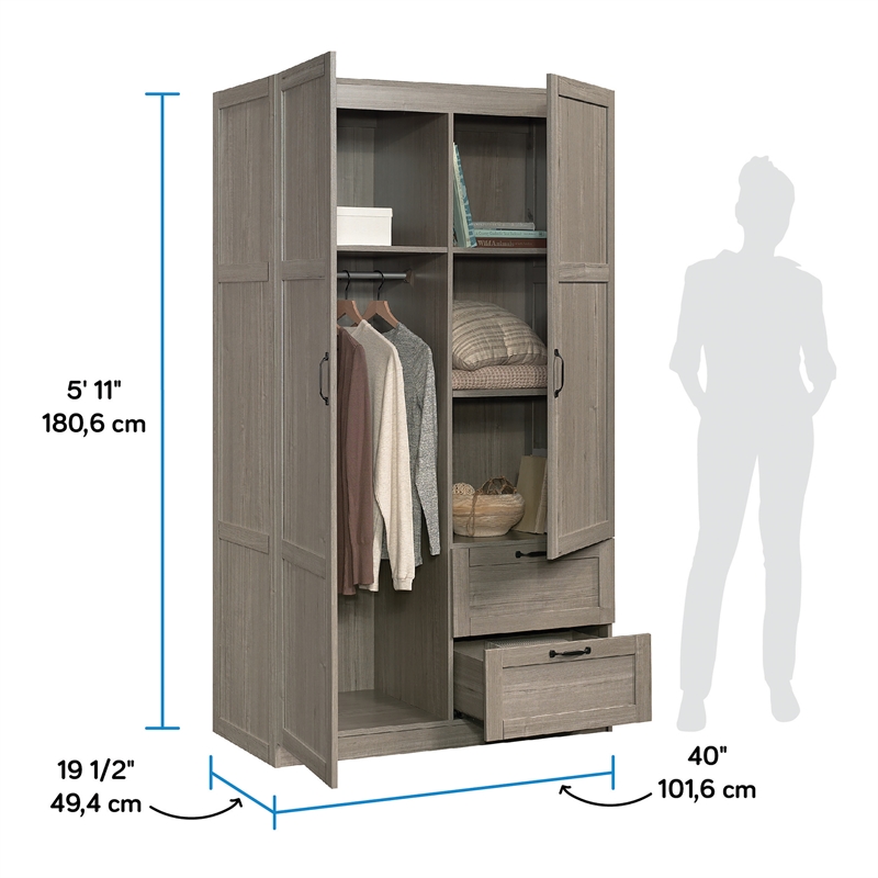 Sauder Select Engineered Wood Storage Cabinet in Silver Sycamore