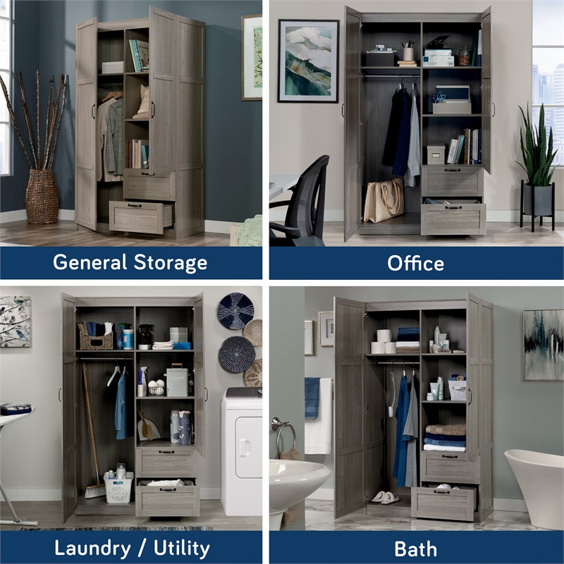 Sauder Select Engineered Wood Storage Cabinet in Silver Sycamore