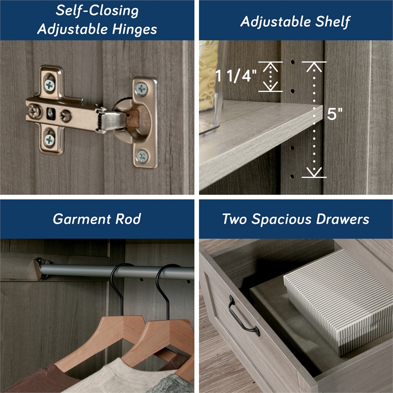 Sauder Select Engineered Wood Storage Cabinet in Silver Sycamore