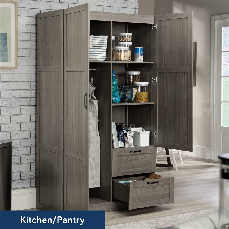 Sauder Select Engineered Wood Storage Cabinet in Silver Sycamore