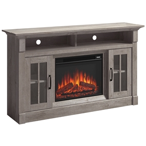 sauder engineered wood and metal media fireplace for tvs up to 65