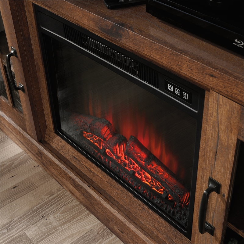 Sauder Engineered Wood Media Fireplace for TVs Up To 65" in Vintage Oak