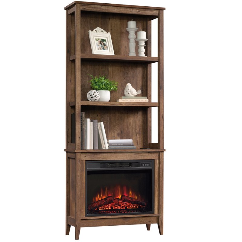 Sauder Select 3 Shelf Wooden Fireplace, Sauder Vintage Oak Bookcase