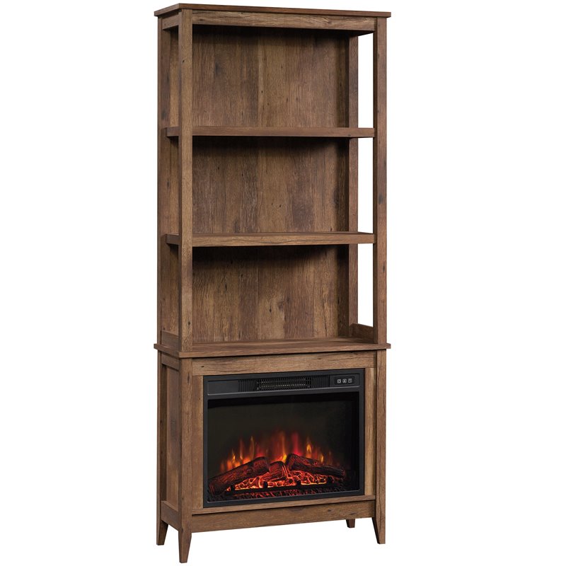 Sauder Select 3 Shelf Wooden Fireplace, Vintage Library Bookcase