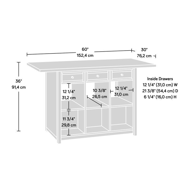 Sauder Craft Pro Series Engineered Wood Craft Table in Mystic Oak