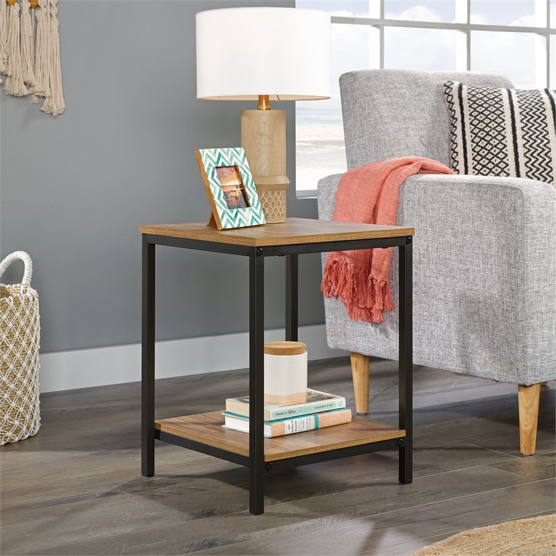 Sauder North Avenue Square Wood Top Side Table in Sindoori ...