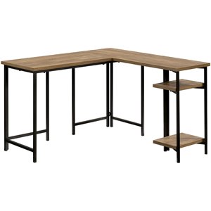 sauder north avenue mid-century wood and metal l-shape desk