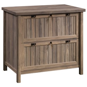 sauder costa engineered wood 2-drawer lateral file cabinet in washed walnut