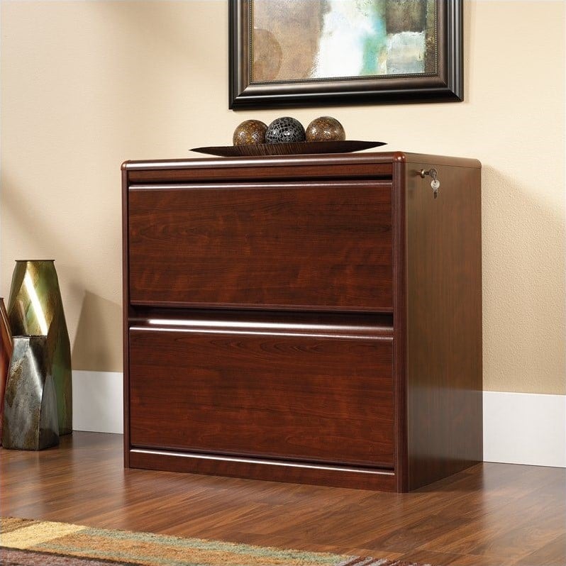 Sauder Cornerstone 2 Drawer Lateral Wood File in Classic Cherry