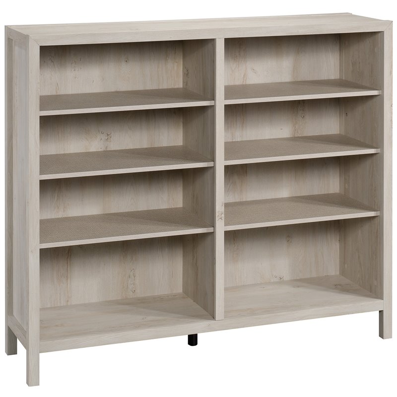 Sauder Pacific View 8 Shelf Horizontal Wooden Bookcase in Chalked ...