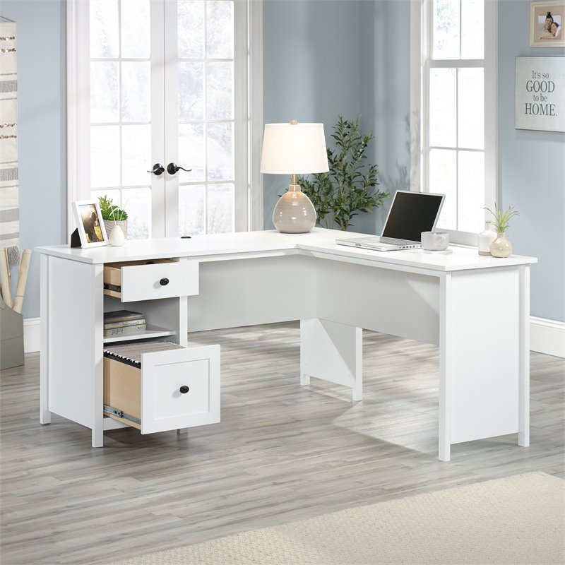 l shaped desk white wood