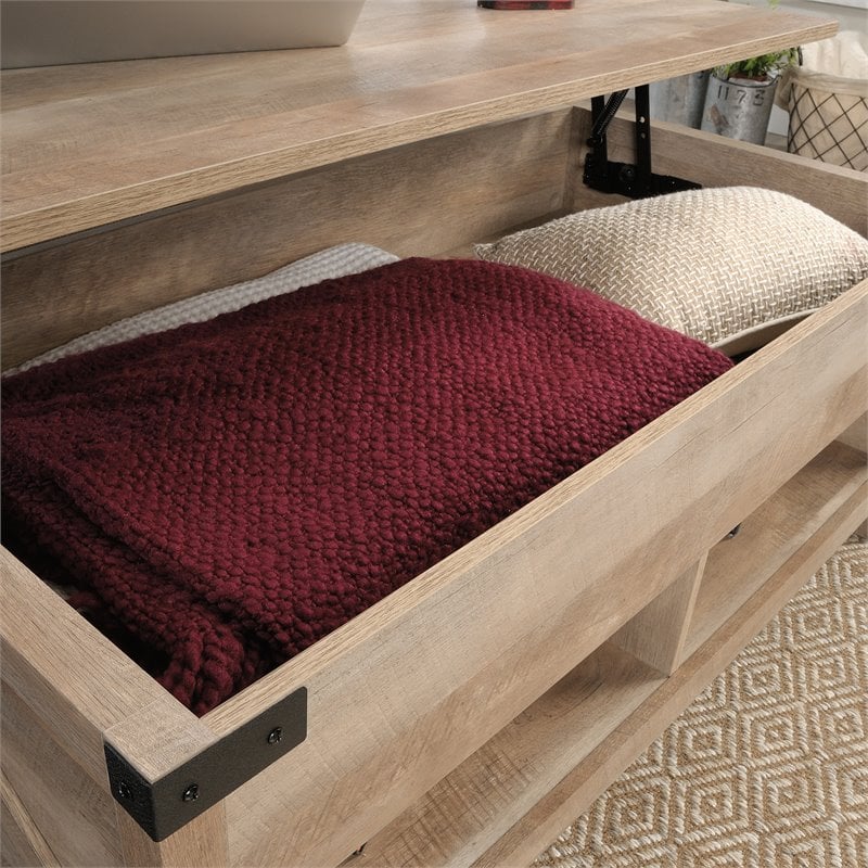 Sauder Bridge Acre Engineered Wood LiftTop Coffee Table in Lintel Oak