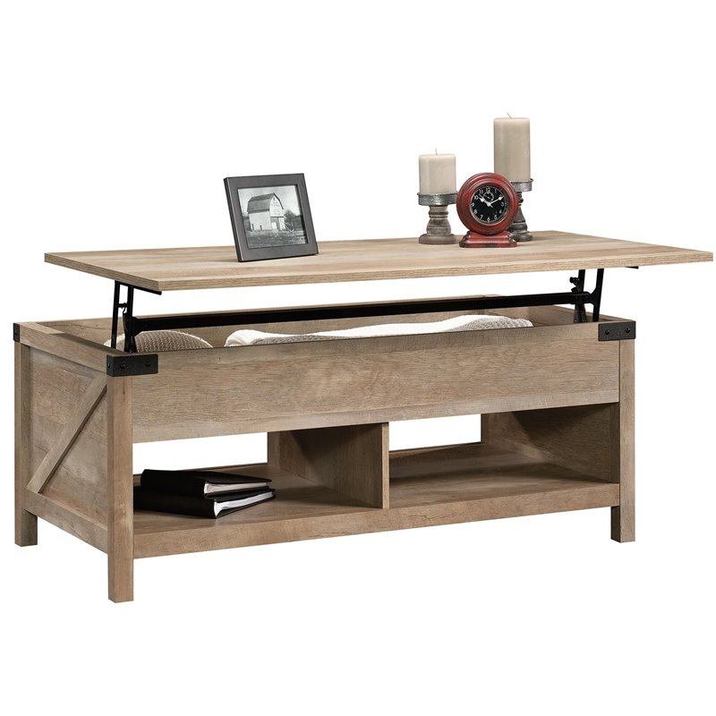 Sauder Bridge Acre Engineered Wood LiftTop Coffee Table in Lintel Oak